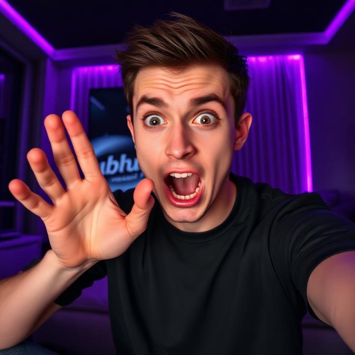 Pessoa reagindo ao vídeo gravada pela câmera frontal